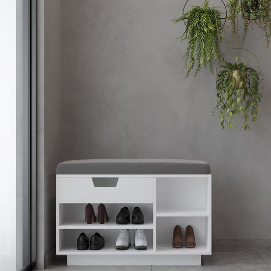 Stride Nestle Shoe Rack in Cold White Finish